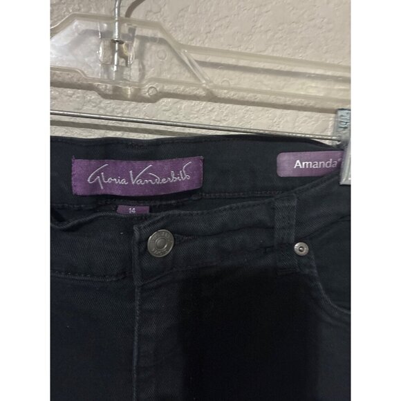 Gloria Vanderbilt Jeans Womens Amanda Size 14 Black High-Rise Slimming Comfort - Picture 2 of 8